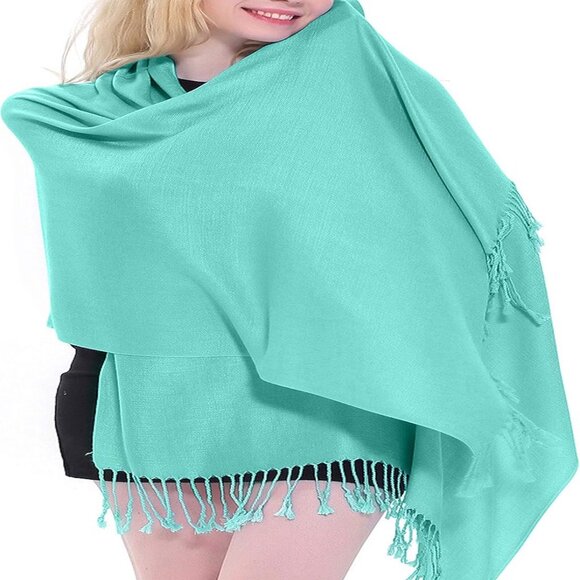 Solid Colour Nepalese Shawl Scarf Wrap Stole Throw Head Wrap Pashmina NEW - Picture 7 of 9